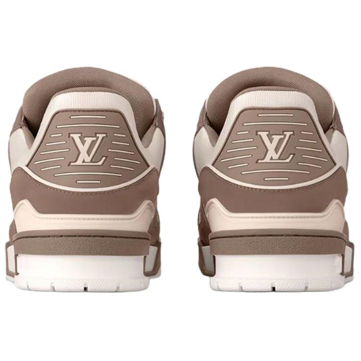 Louis Vuitton Trainer Men's Low-Top Sneakers, Taupe & Cream Textile