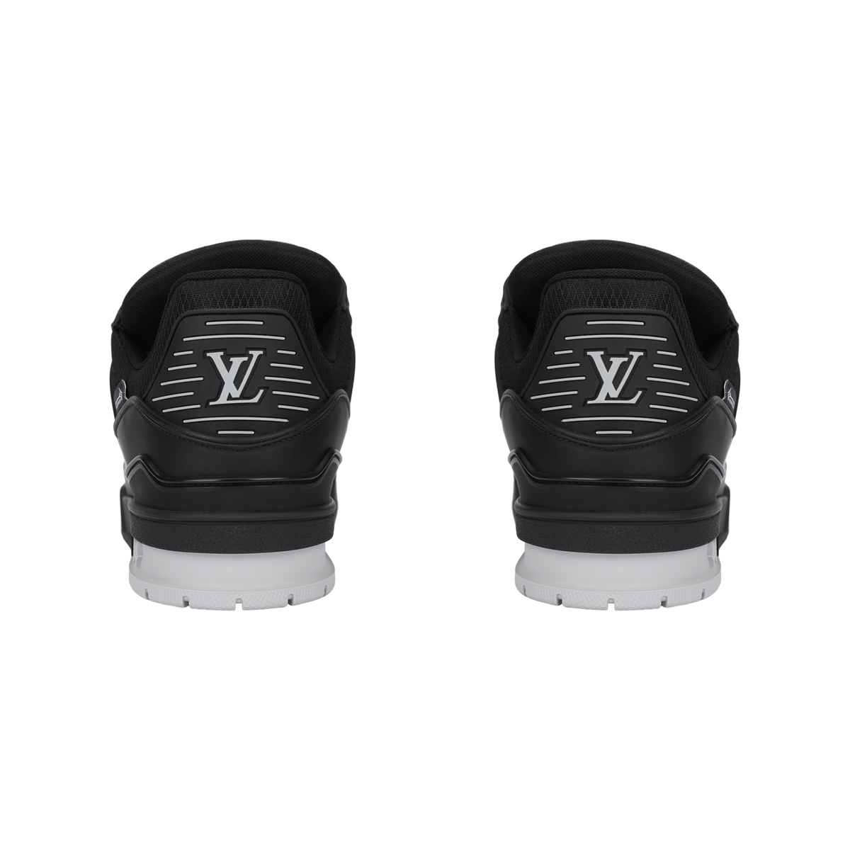 LOUIS VUITTON Trainer Men's Black Low-Top Sneakers with White Details