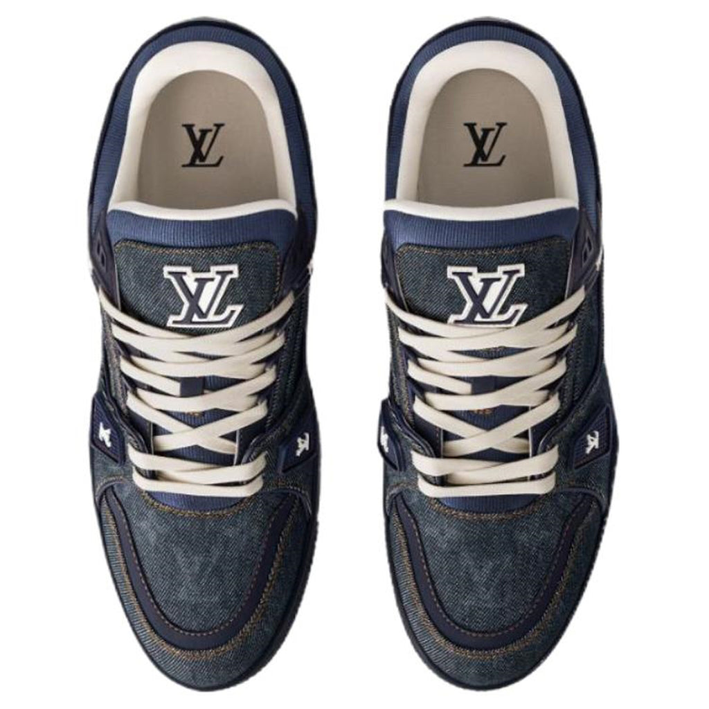 Louis Vuitton Trainer Men's Navy Denim Low-Top Sneakers