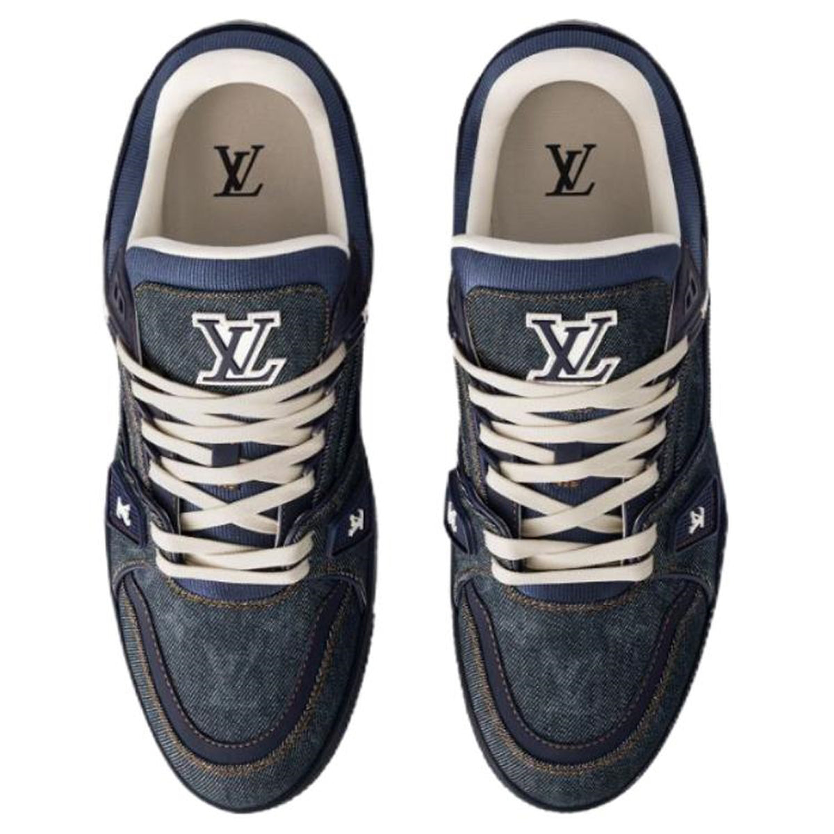 Louis Vuitton Trainer Men's Navy Denim Low-Top Sneakers