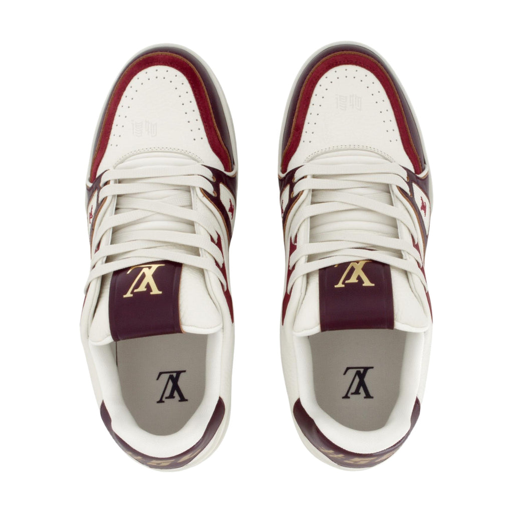 LOUIS VUITTON Trainer Men's Burgundy & Cream Sneakers