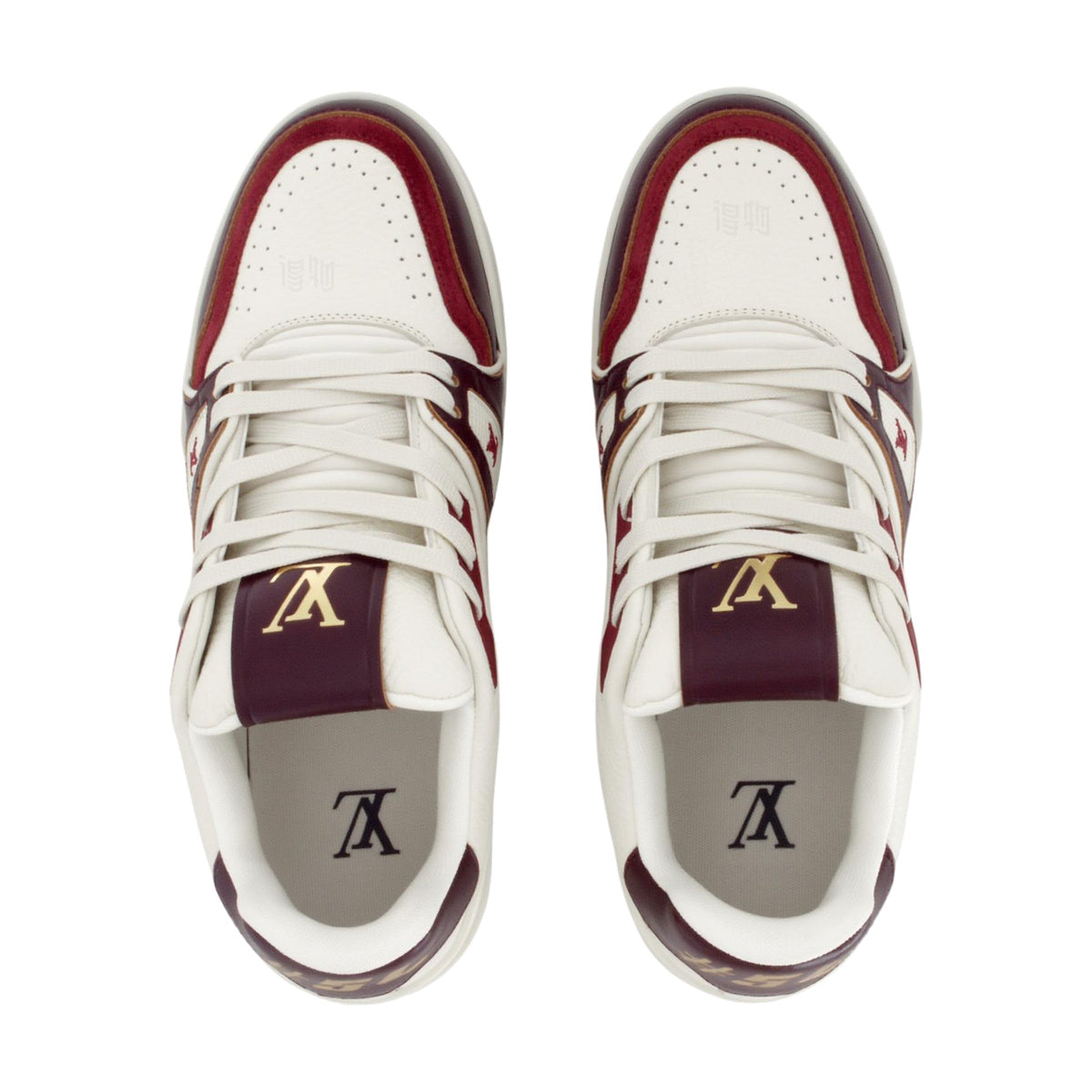 LOUIS VUITTON Trainer Men's Burgundy & Cream Sneakers