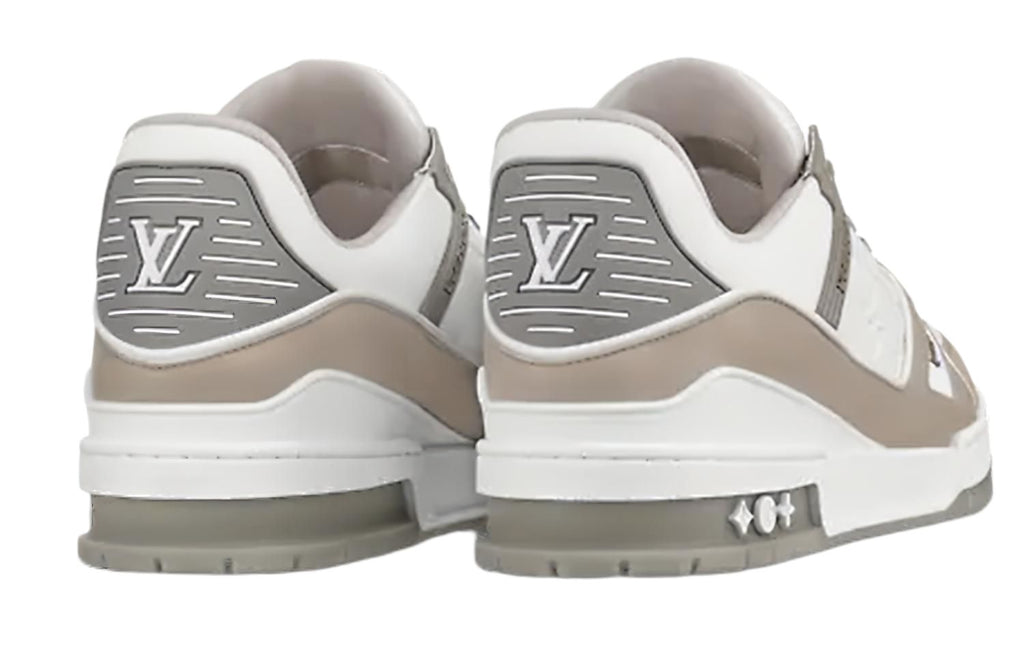 LOUIS VUITTON Trainer Men's Taupe & White Low-Top Sneakers