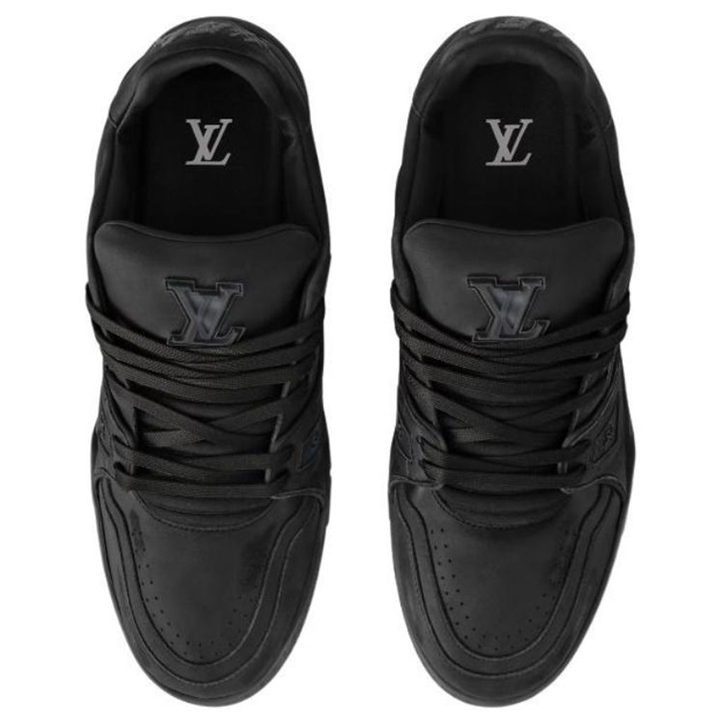 Louis Vuitton Trainer Men's Low-Top Calfskin Sneakers, Black