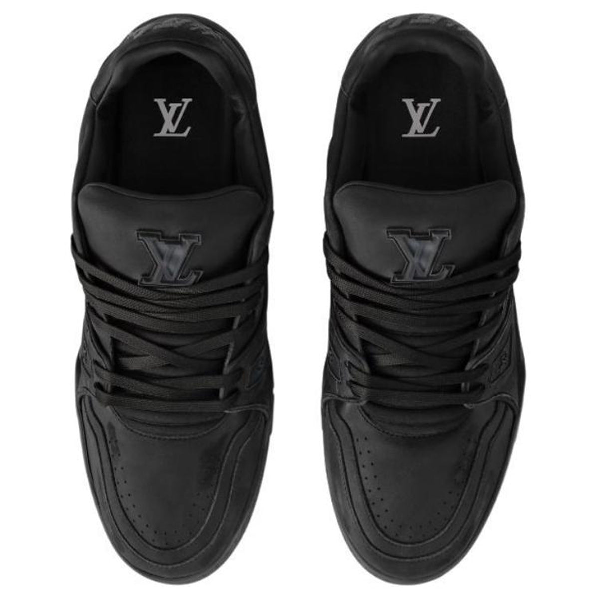 Louis Vuitton Trainer Men's Low-Top Calfskin Sneakers, Black