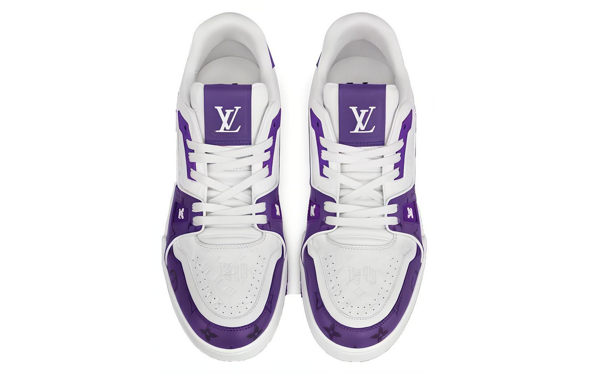 LOUIS VUITTON Trainer Unisex Purple & White Monogram Sneakers