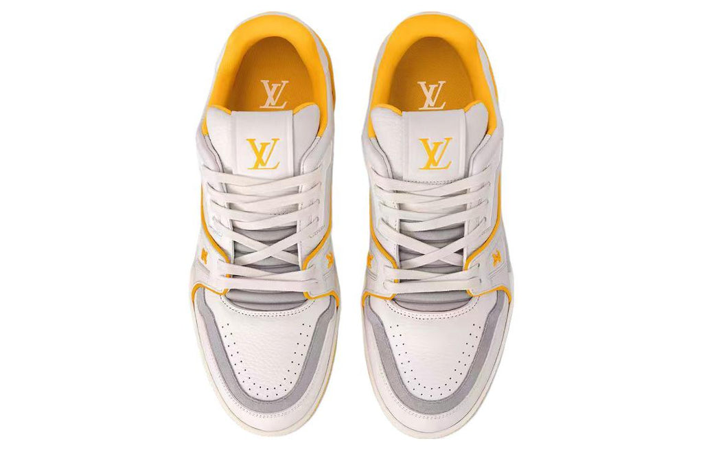 LOUIS VUITTON Trainer Men's White & Yellow Low-Top Sneakers