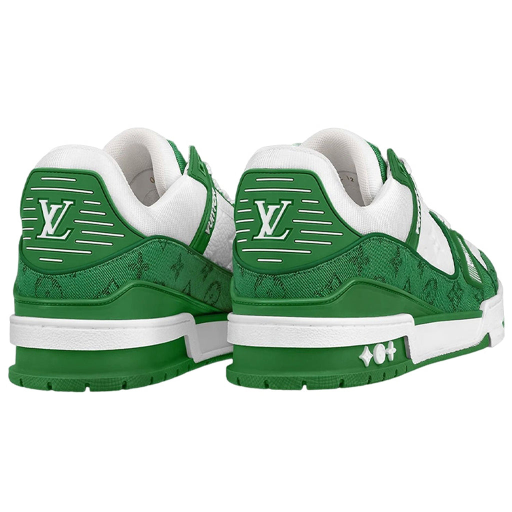 Louis Vuitton Trainer Men's Low-Top Sneakers, Green & White