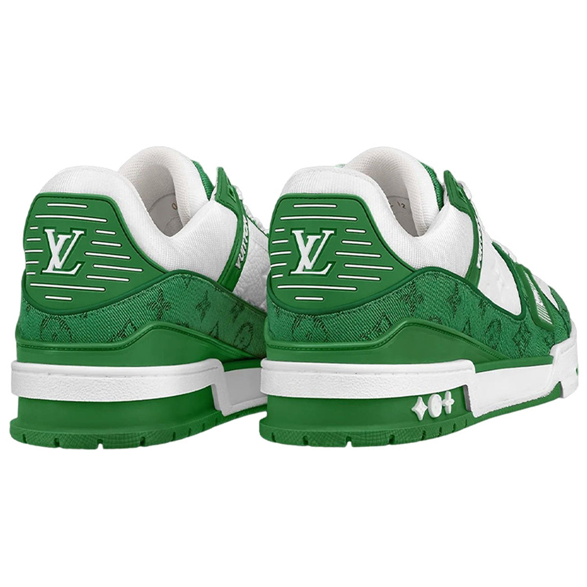 Louis Vuitton Trainer Men's Low-Top Sneakers, Green & White