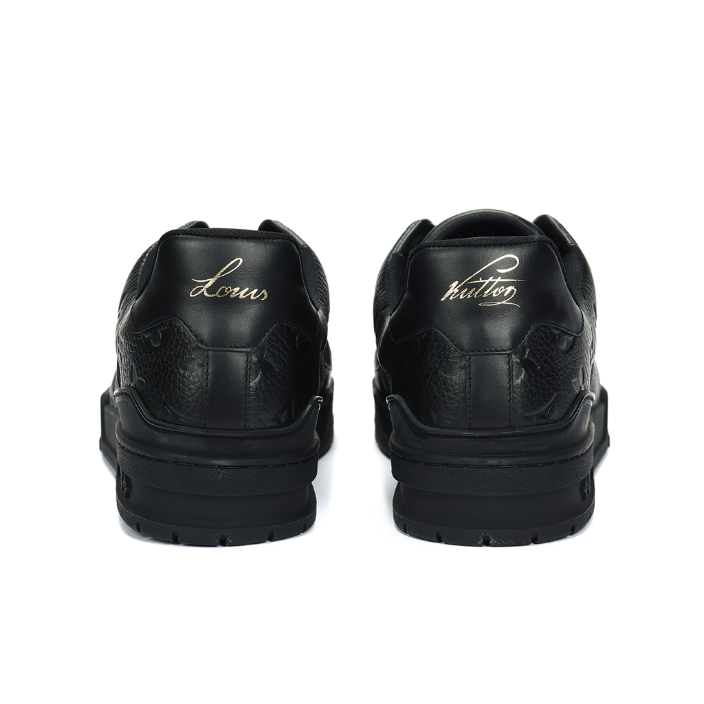 Louis Vuitton Trainer Men's Black Grained Calfskin Low-Top Sneakers
