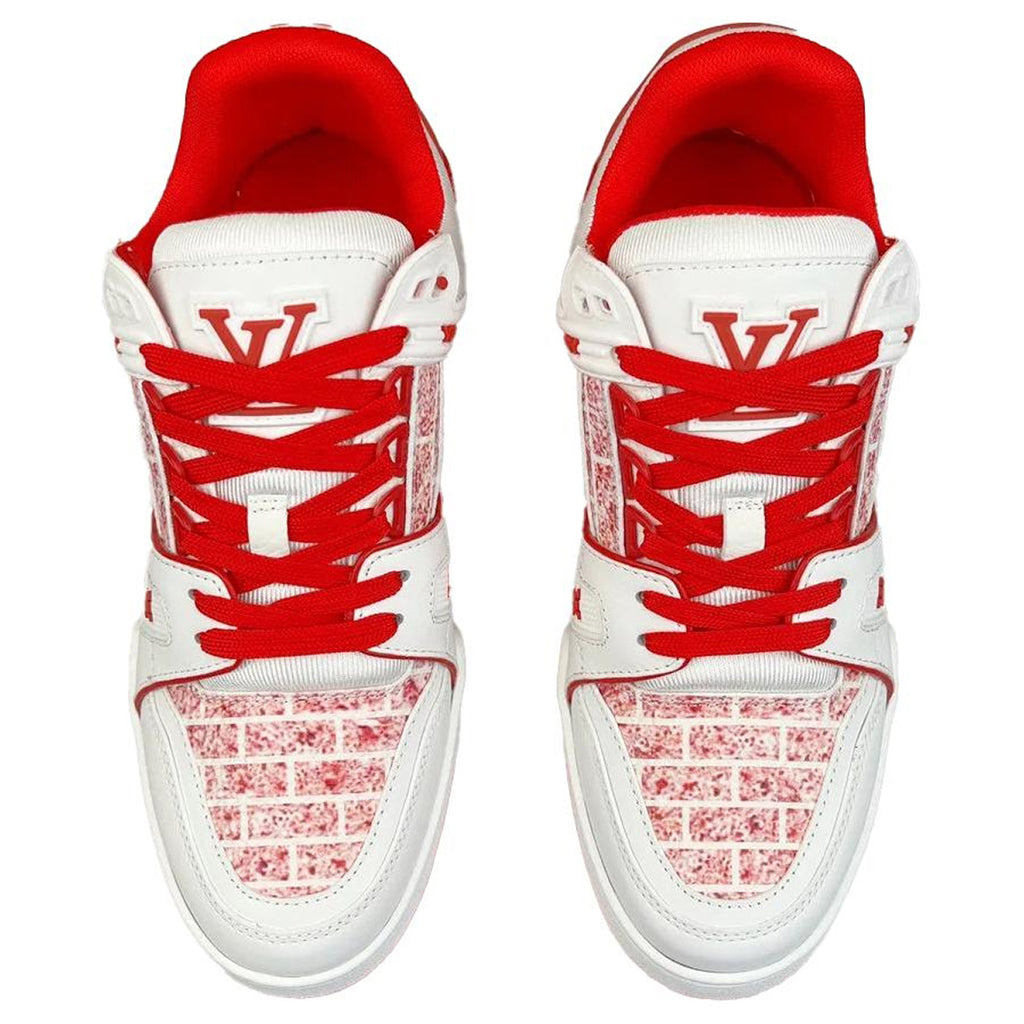 LOUIS VUITTON x Lady Pink Trainer Men's White & Red Sneakers
