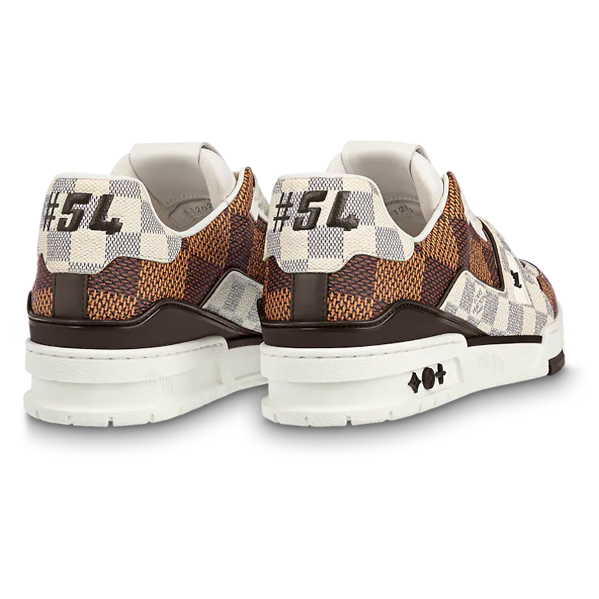 Louis Vuitton Trainer Unisex Low-Top Sneakers, Brown & Cream Checkerboard