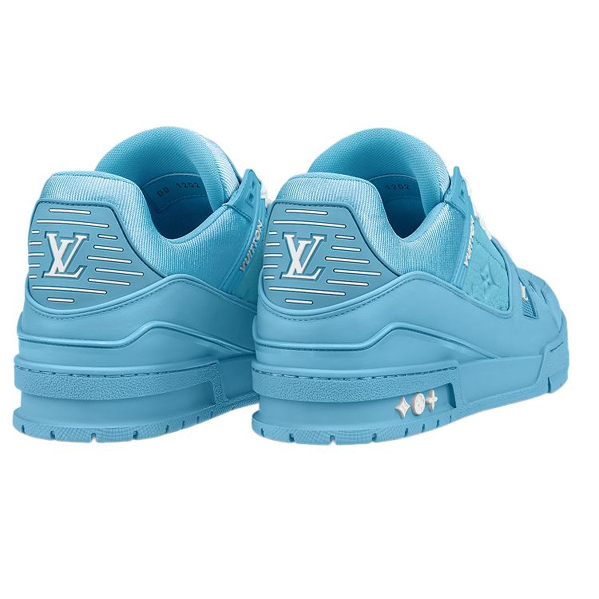 Louis Vuitton Trainer Unisex Low-Top Leather Sneakers, Light Blue