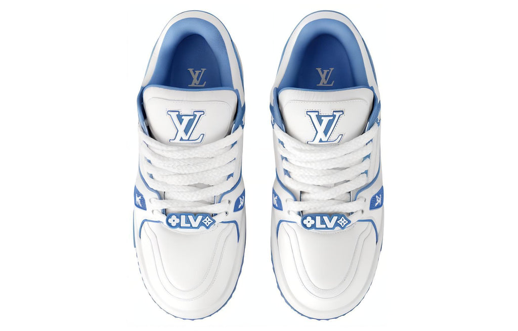 LOUIS VUITTON Trainer Maxi Unisex Blue & White Low-Top Sneakers