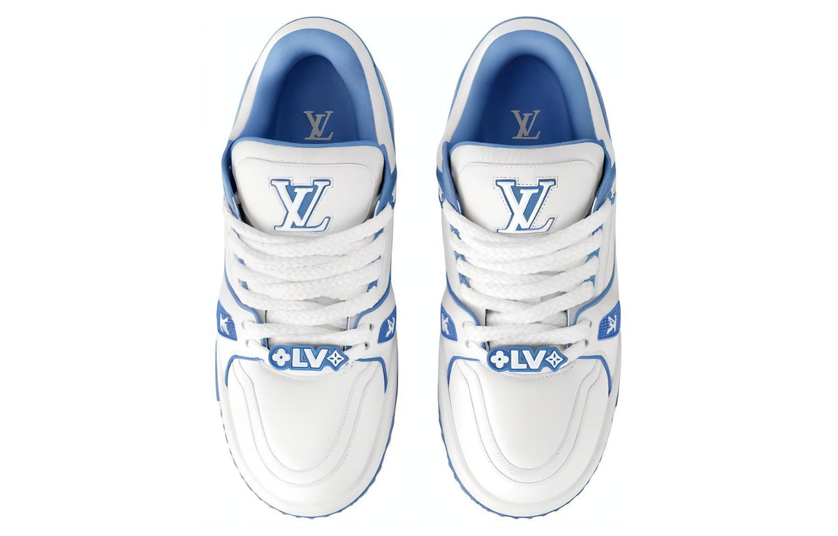 LOUIS VUITTON Trainer Maxi Unisex Blue & White Low-Top Sneakers
