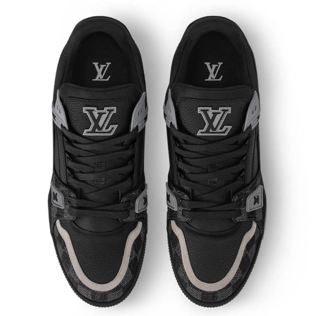 LOUIS VUITTON Trainer Unisex Black & Grey Checkerboard Sneakers