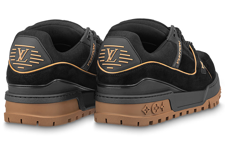 LOUIS VUITTON Trainer Maxi Men's Black Low-Top Sneakers with Gum Sole