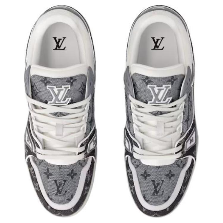 LOUIS VUITTON Trainer Unisex Black & Grey Monogram Sneakers