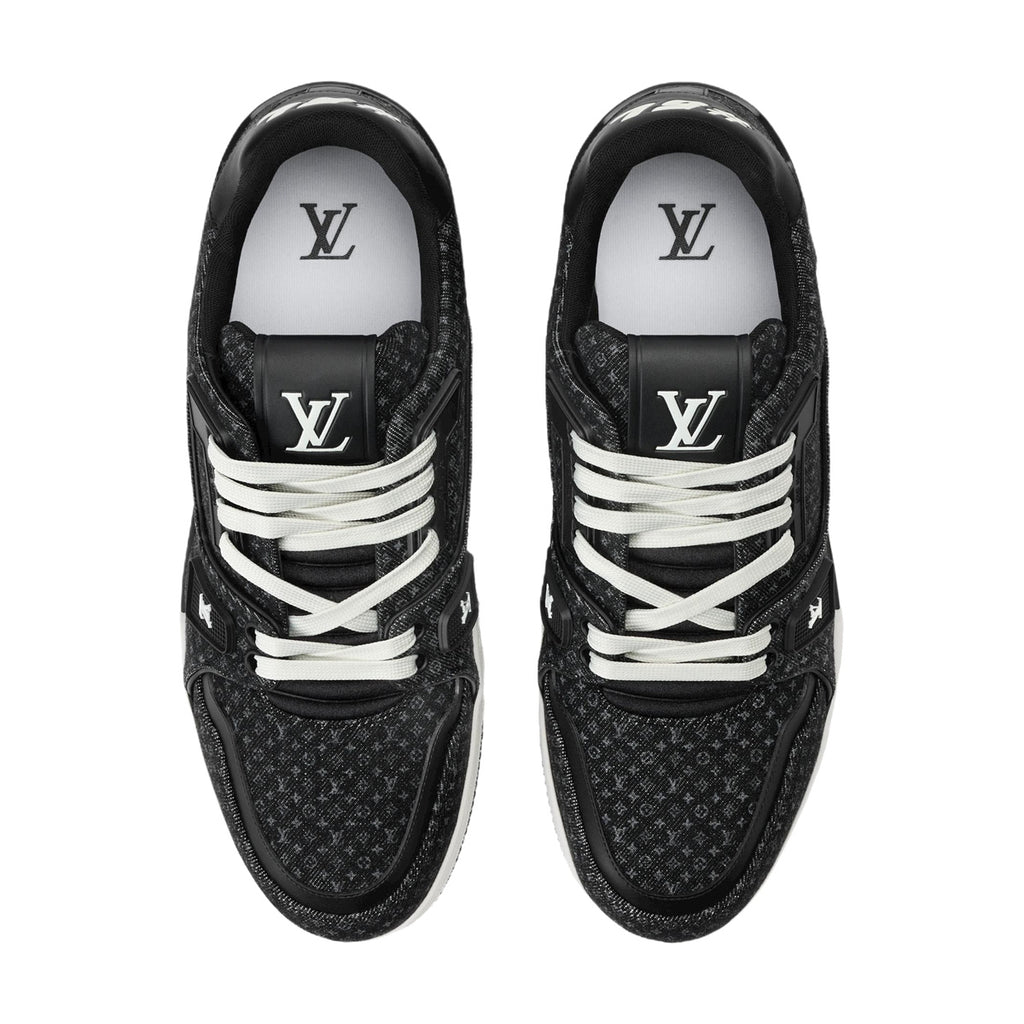 LOUIS VUITTON Trainer Men's Black Monogram Denim Sneakers