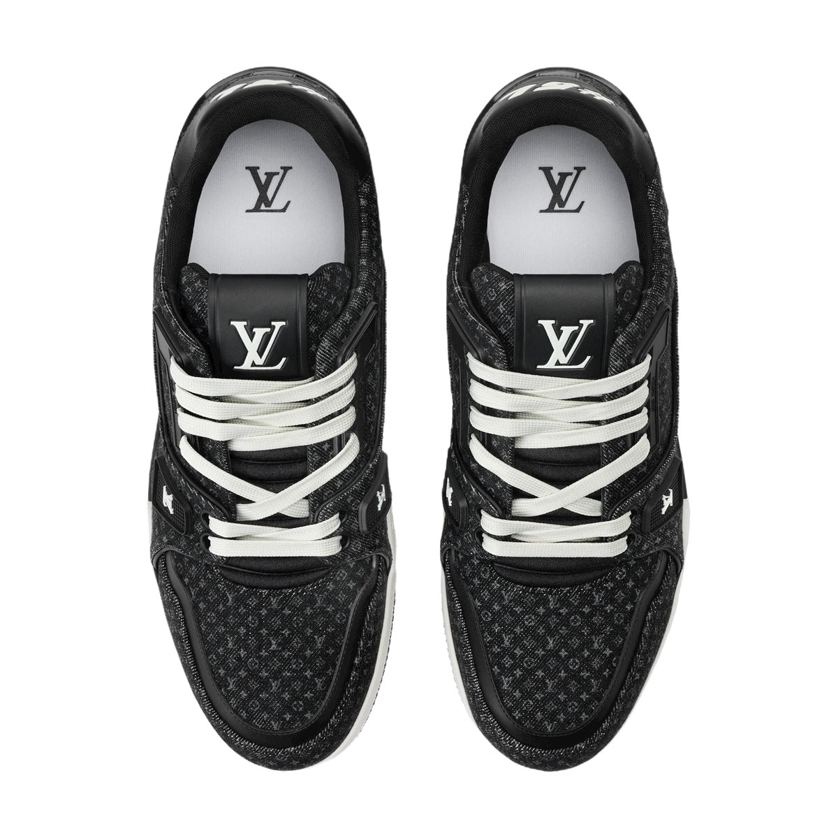 LOUIS VUITTON Trainer Men's Black Monogram Denim Sneakers