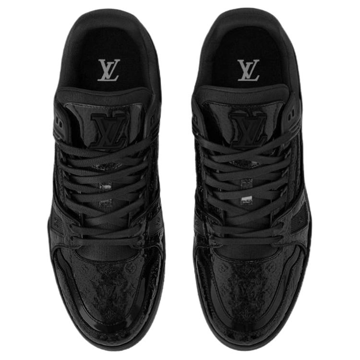 Louis Vuitton Trainer Men's Black Embossed Calfskin Sneakers