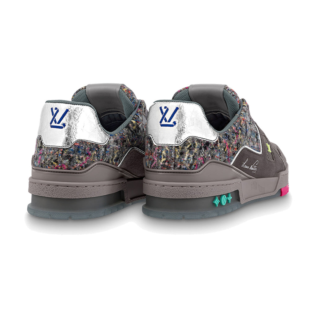 LOUIS VUITTON Trainer Men's Dark Grey Suede & Felt Sneakers