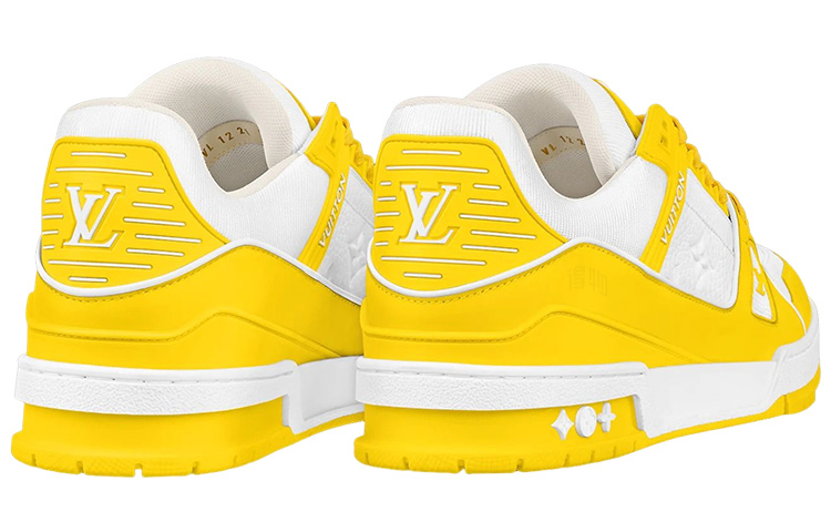 LV Trainer Unisex Low-Top Sneakers, Yellow & White