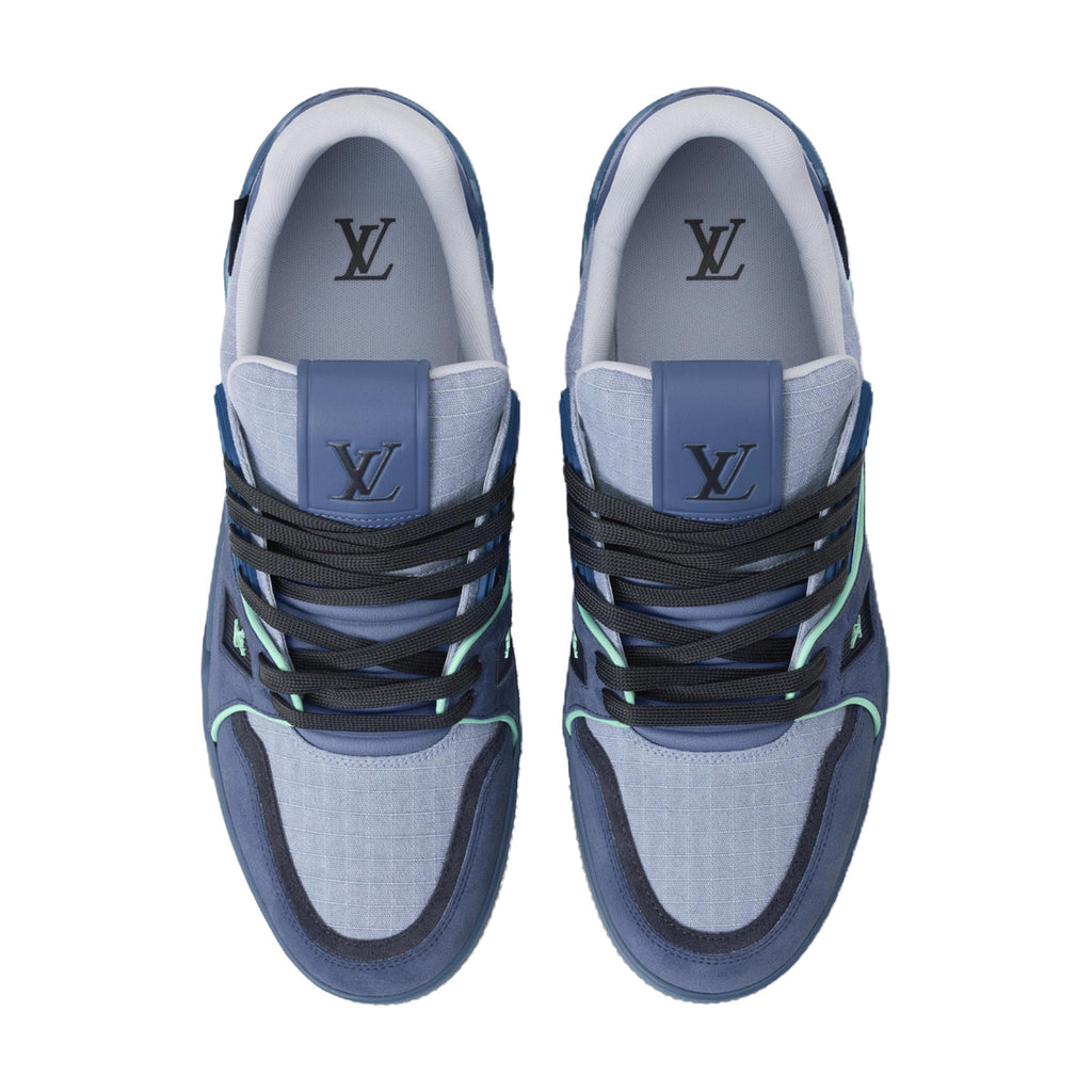 LOUIS VUITTON Trainer Outdoor Men's Ocean Blue Suede Sneakers