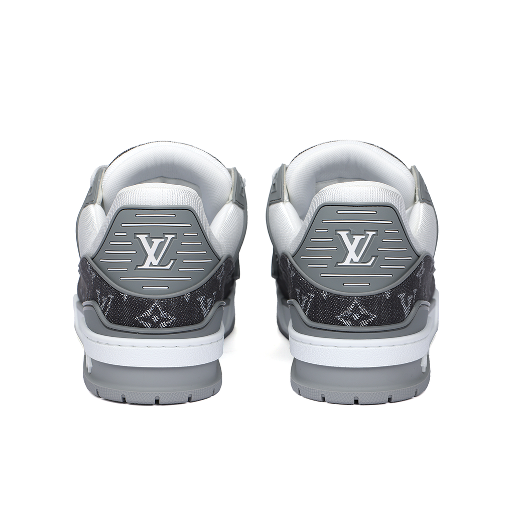 Louis Vuitton Trainer Unisex Sneakers, Gray & White Monogram