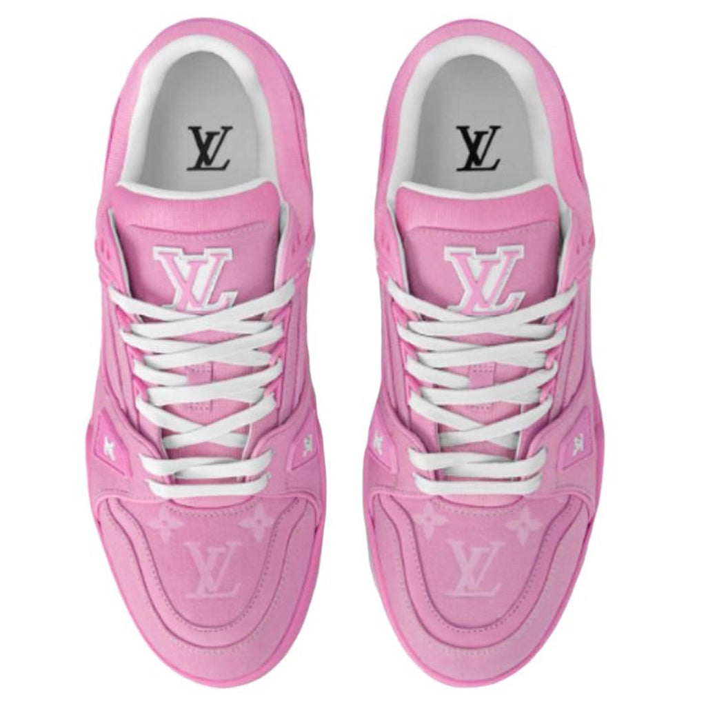 Louis Vuitton Trainer Women's Pink Denim Low-Top Sneakers