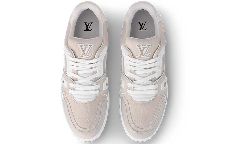LOUIS VUITTON Trainer Unisex Beige & White Low-Top Sneakers