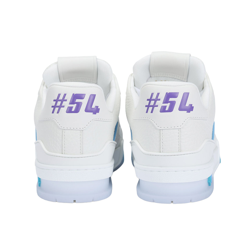 Louis Vuitton Trainer Unisex White, Blue & Purple Calfskin Sneakers, Shanghai Cruise Edition