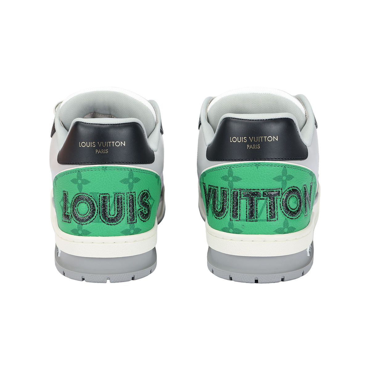 Louis Vuitton Trainer Unisex Low-Top Sneakers, Black, Green & White