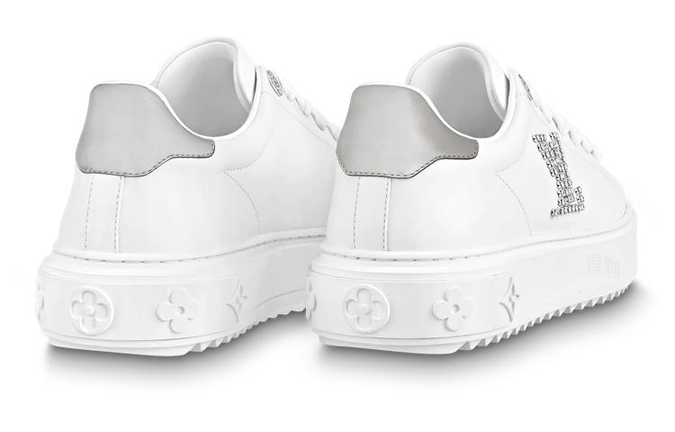 LOUIS VUITTON Time Out Women's White Leather Platform Sneakers