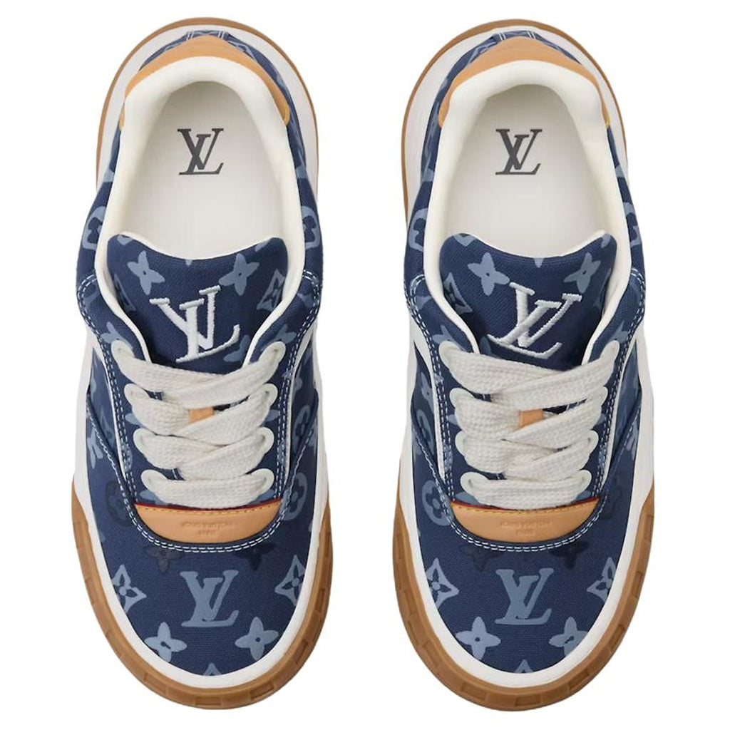 LOUIS VUITTON Tilted Men's Navy Monogram Low-Top Sneakers
