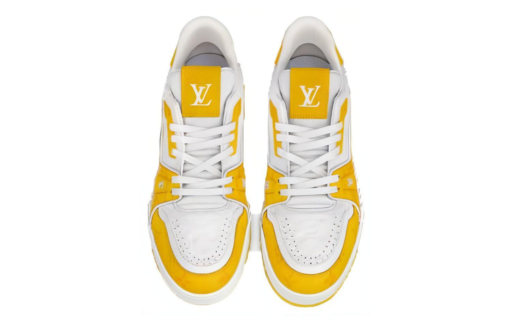 LOUIS VUITTON Trainer Unisex Yellow & White Low-Top Sneakers