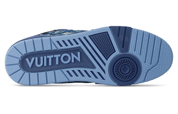 LOUIS VUITTON Trainer Unisex Blue Monogram Patchwork Sneakers