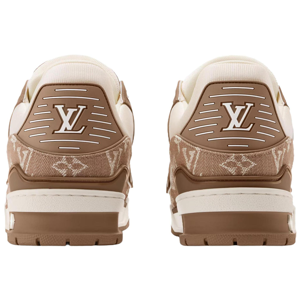 LV Trainer Men's Low-Top Sneakers, Beige & Brown
