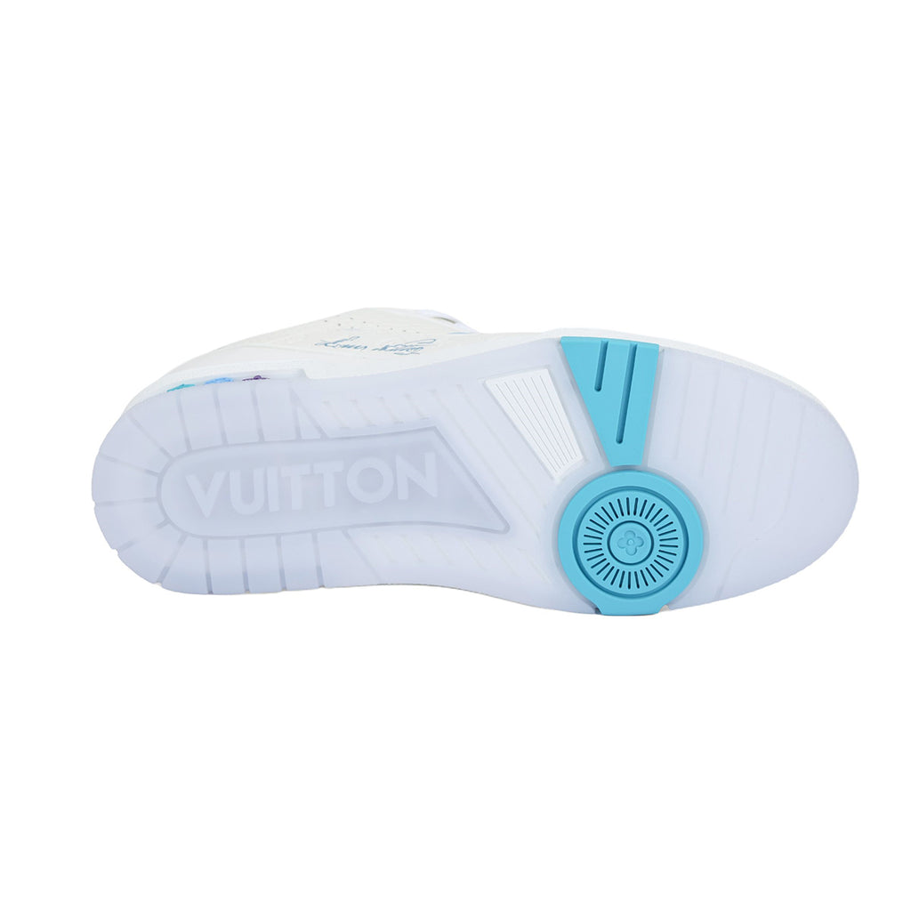 Louis Vuitton Trainer Unisex White, Blue & Purple Calfskin Sneakers, Shanghai Cruise Edition