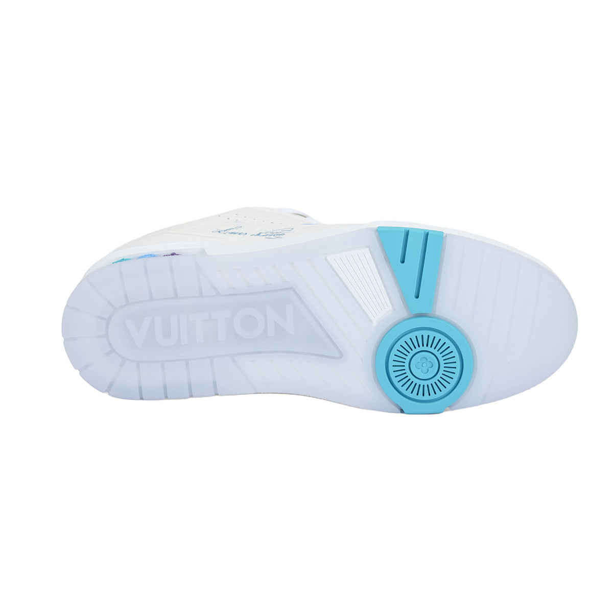 Louis Vuitton Trainer Unisex White, Blue & Purple Calfskin Sneakers, Shanghai Cruise Edition