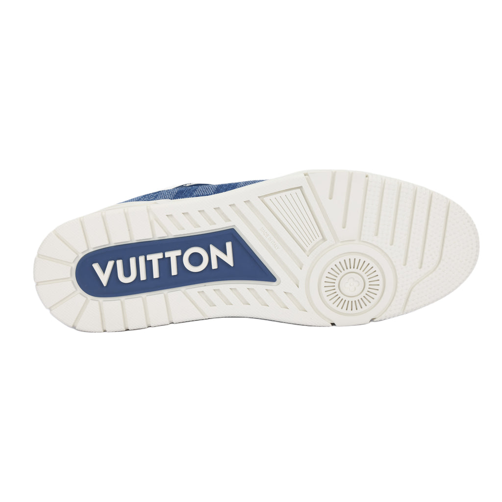 LOUIS VUITTON Trainer Unisex Blue & White Checkerboard Sneakers