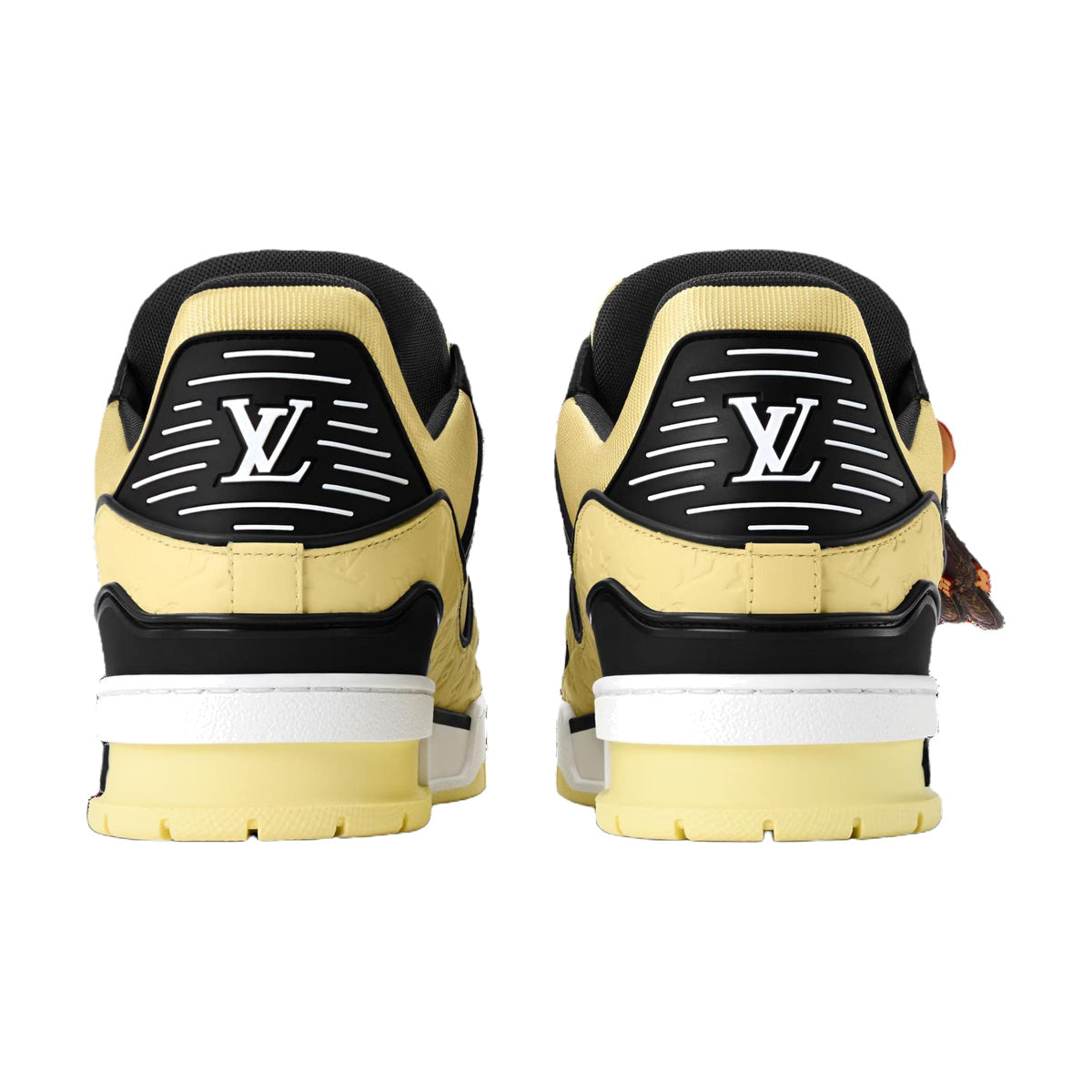 LOUIS VUITTON Trainer Men's Yellow & Black Sneakers with Bear Charm