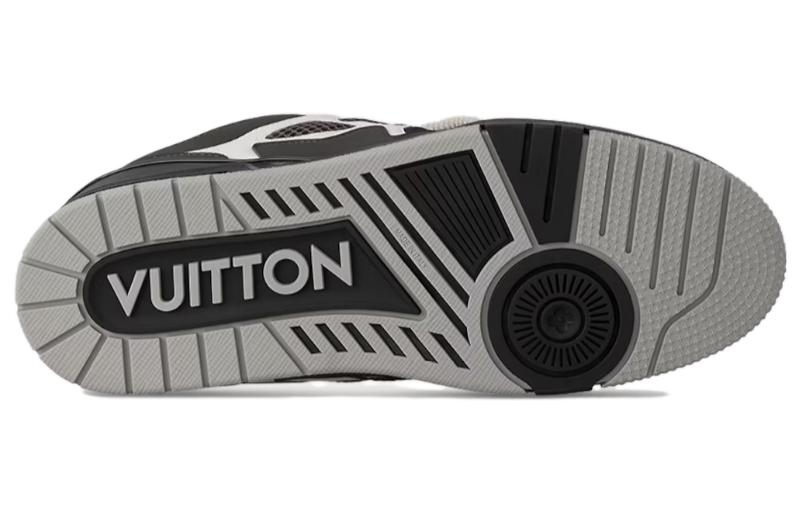 LOUIS VUITTON Skate Unisex Grey, Black & White Low-Top Sneakers