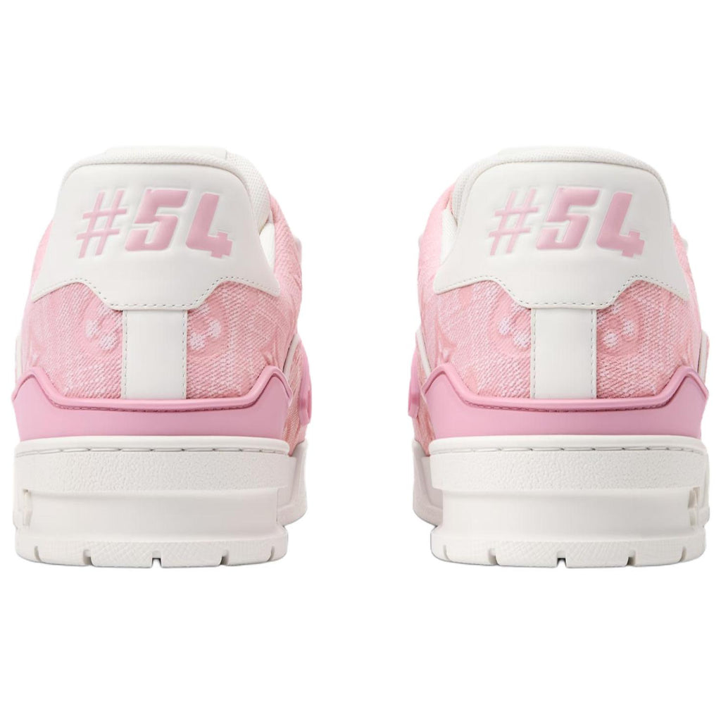 LOUIS VUITTON Trainer Men's Pink & White Monogram Sneakers