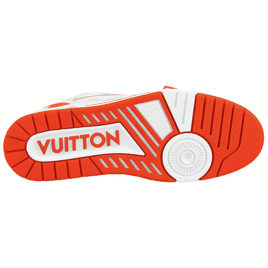Louis Vuitton Trainer Men's Low-Top Sneakers, White & Orange