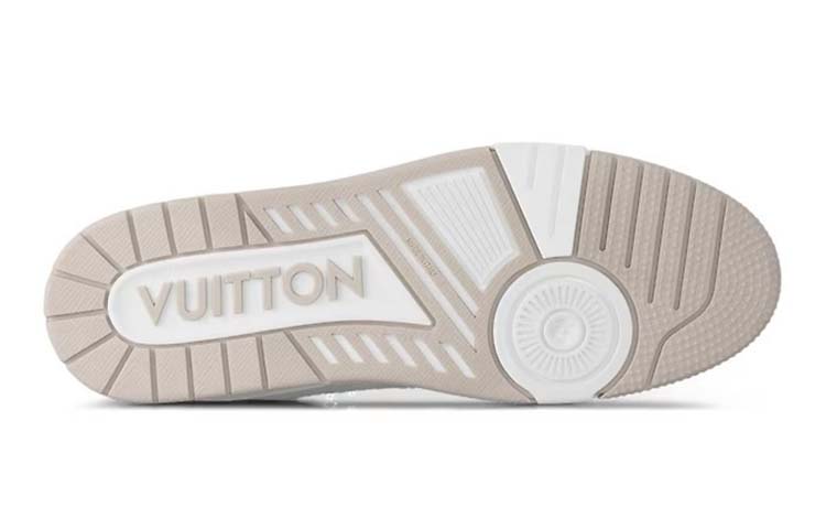 LOUIS VUITTON Trainer Unisex Beige & White Low-Top Sneakers