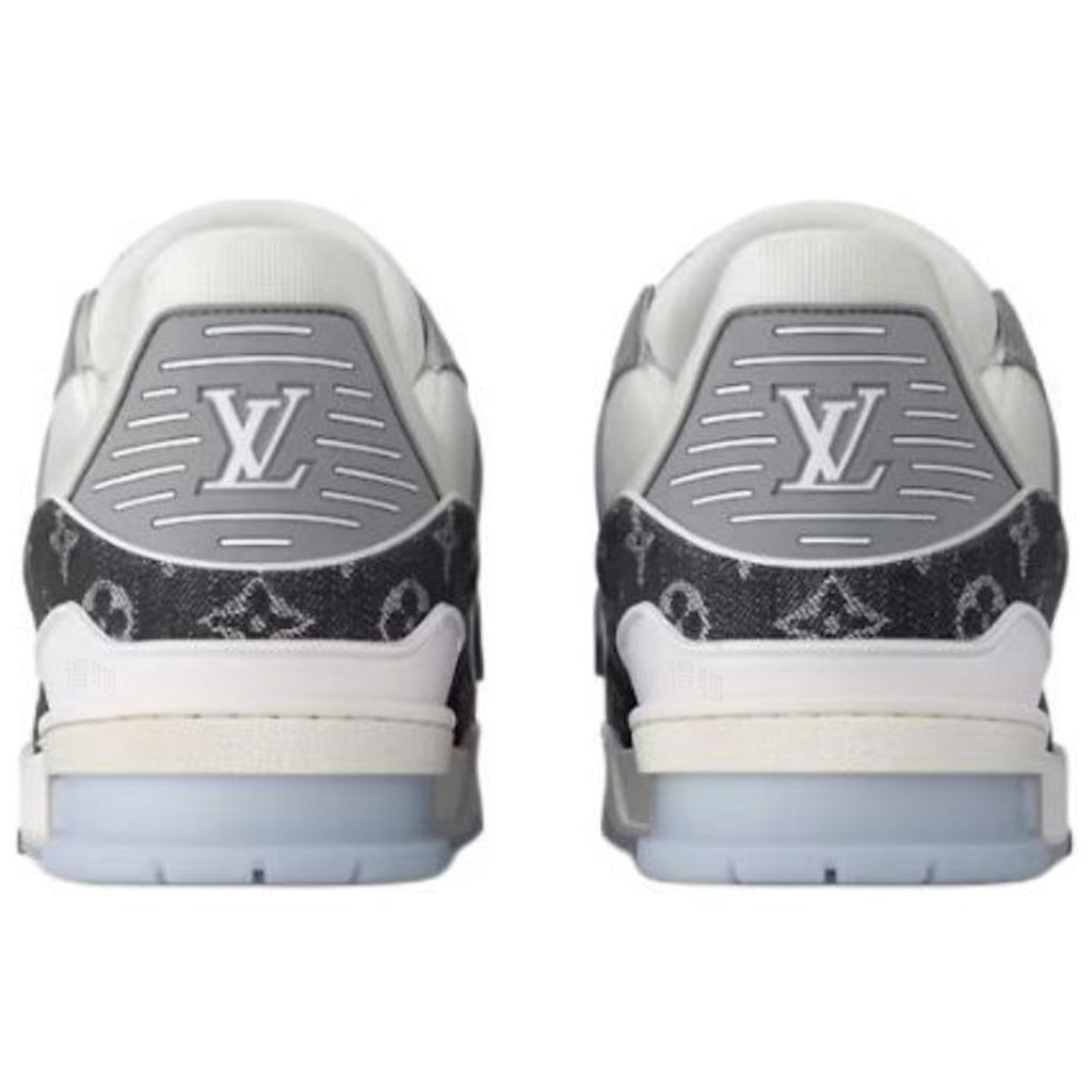 Louis Vuitton Trainer Unisex Low-Top Leather Sneakers, Black, Gray & White