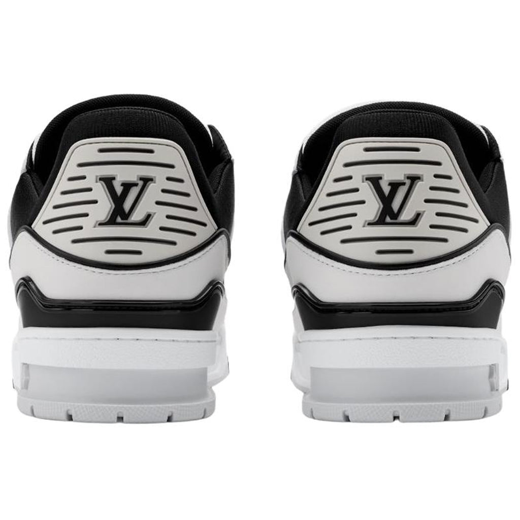 Louis Vuitton Trainer Men's White & Black Grained Calfskin Sneakers