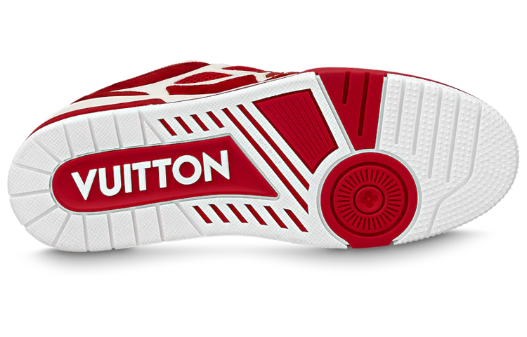 LOUIS VUITTON Skate Men's Red & White Low-Top Sneakers