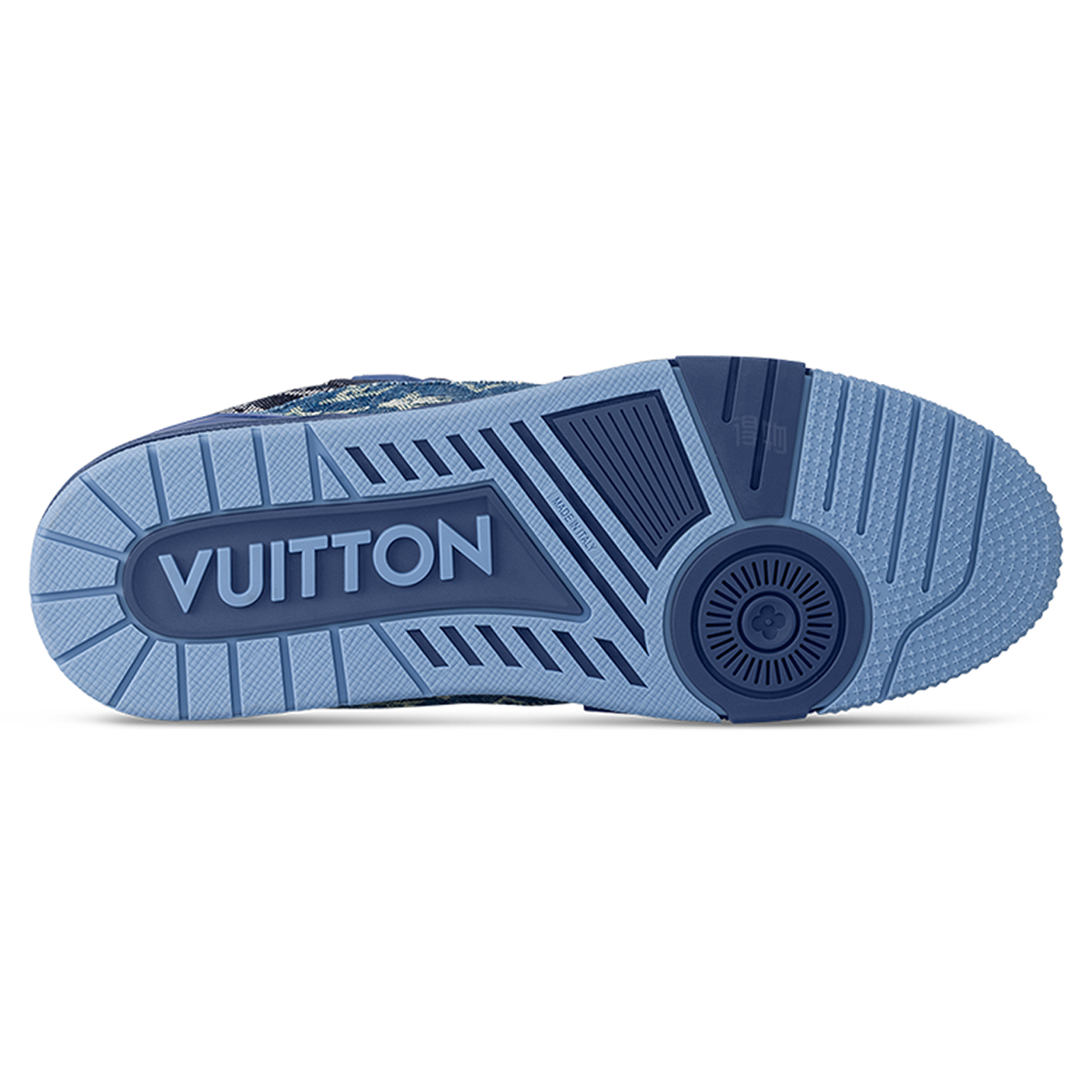 Louis Vuitton Trainer Unisex Low-Top Sneakers, Blue Monogram Denim